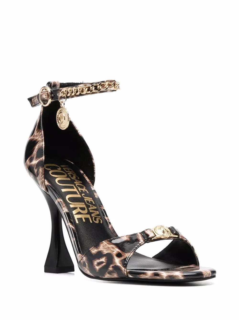 фото Versace jeans couture босоножки с леопардовым принтом