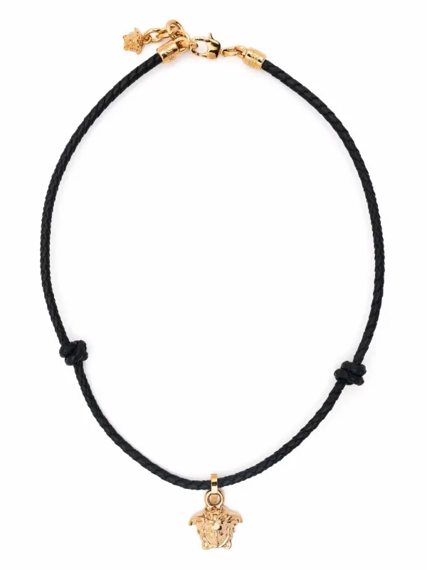 Versace Medusa-charm Leather Necklace 