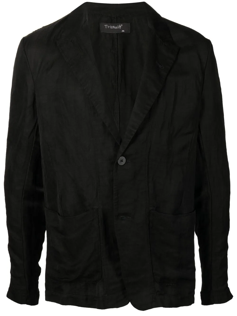 

Transit wrinkle-effect single-breasted blazer - Black