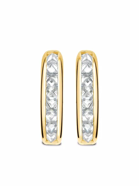 Pragnell 18kt yellow gold RockChic diamond hoop earrings