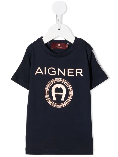 Aigner Kids تيشيرت قطن بطبعة شعار الماركة