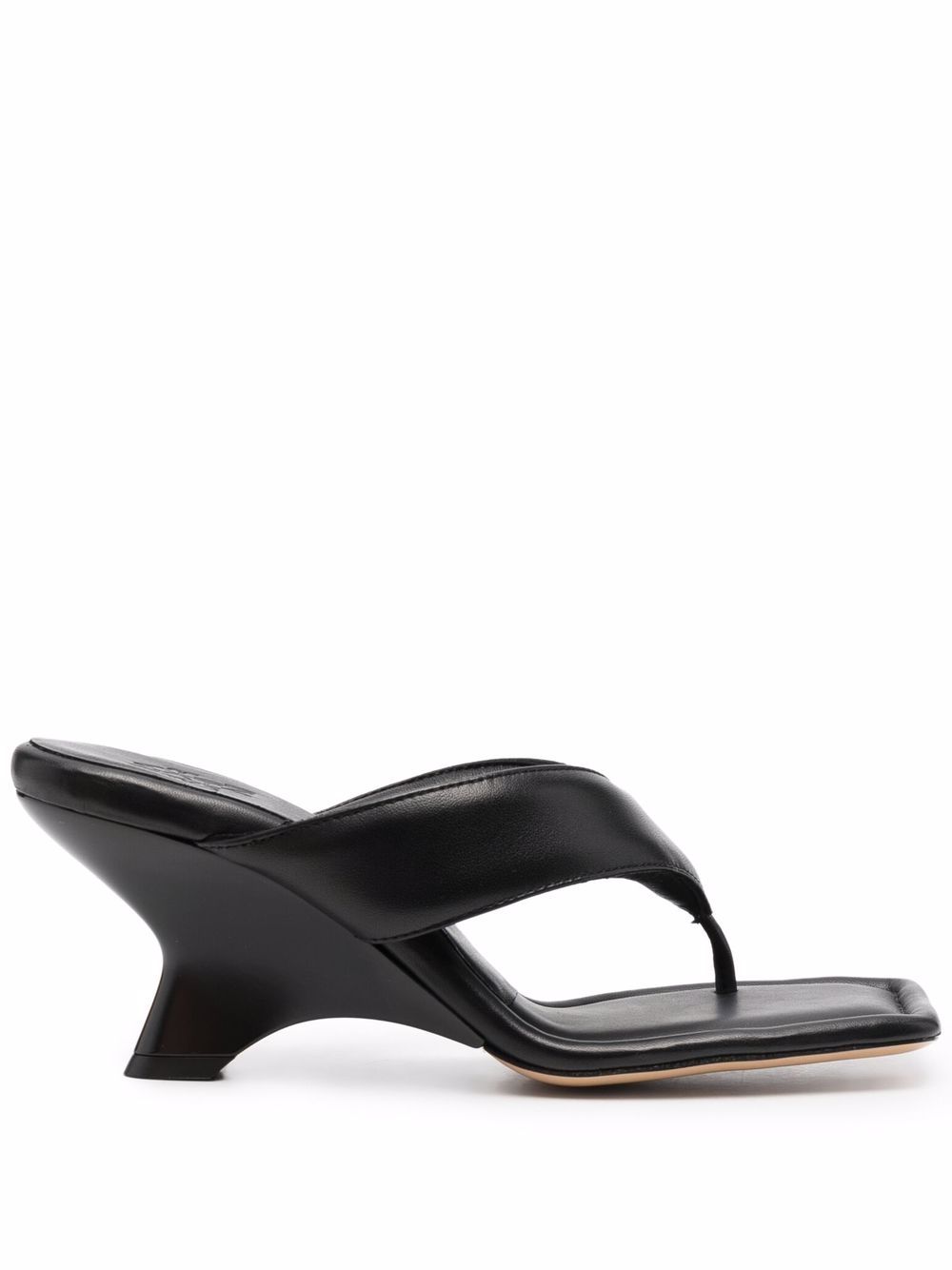 

GIABORGHINI padded leather heeled sandals - Black