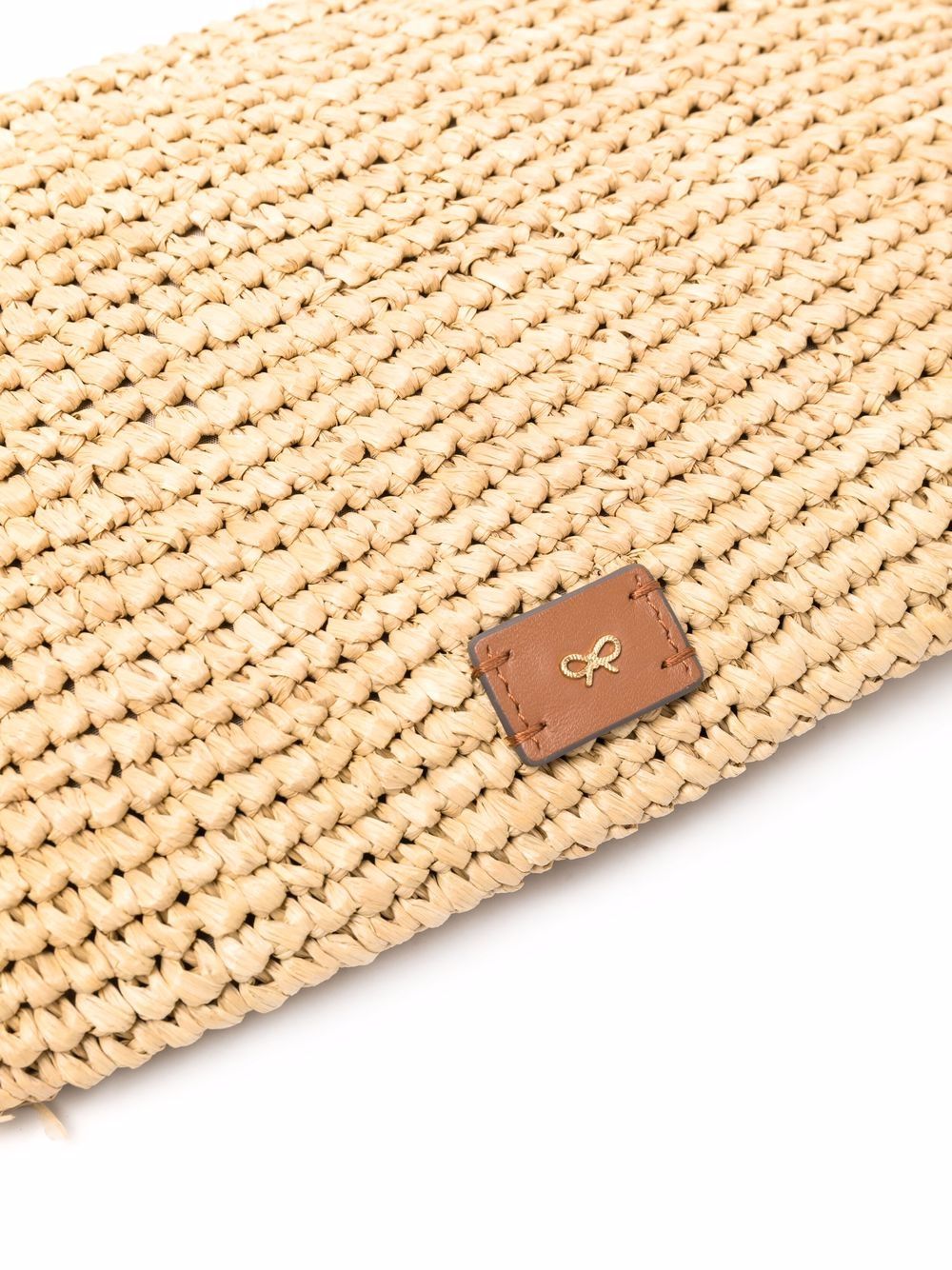 фото Anya hindmarch bow-detail raffia clutch bag