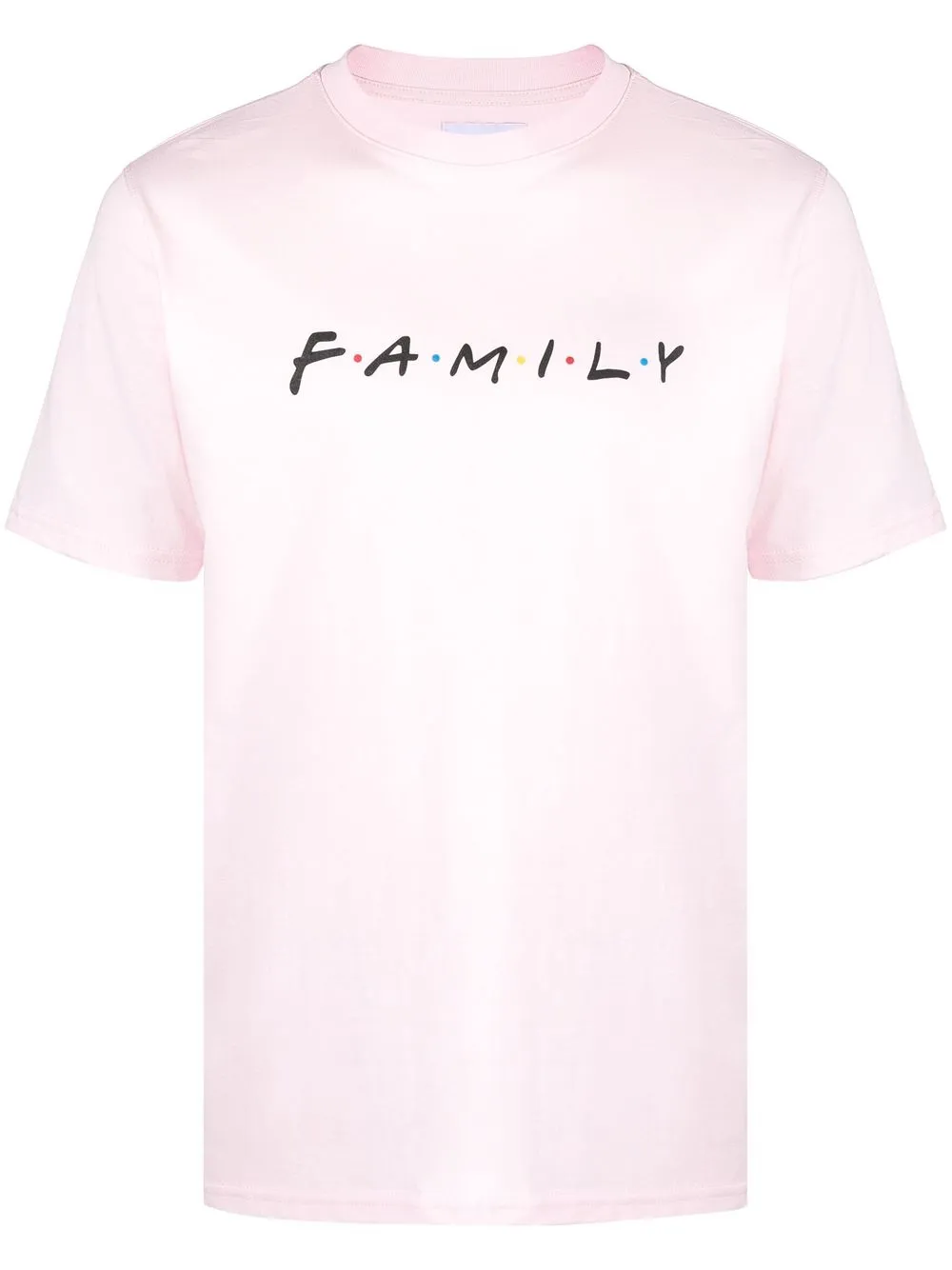 

Family First playera con cuello redondo y logo - Rosado