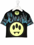 Barrow kids flame logo print T-shirt - Black