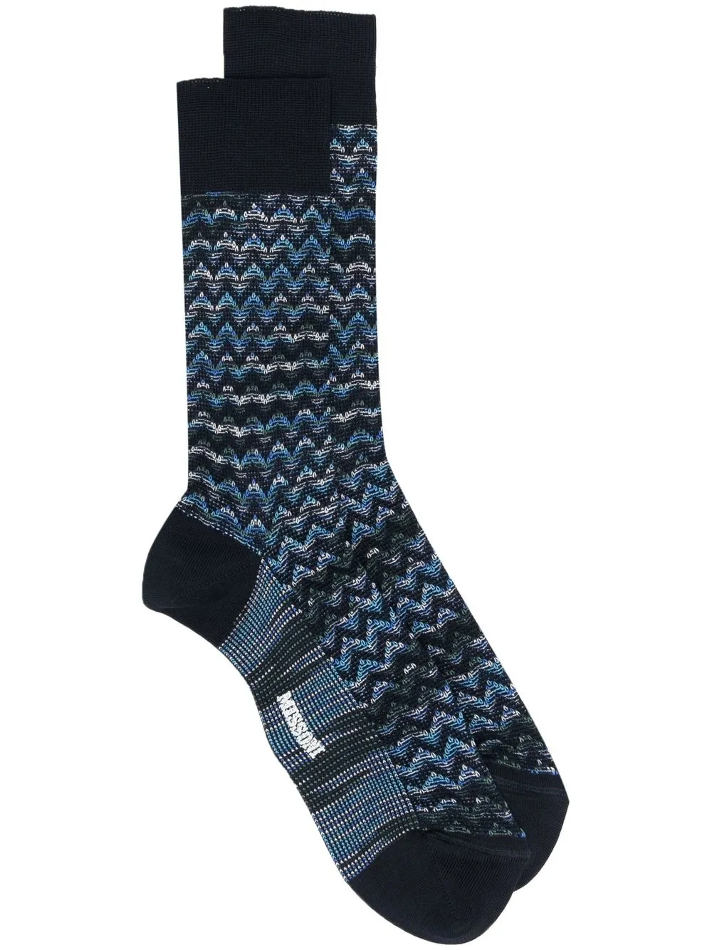 

Missoni calcetines tejidos en zigzag - Azul