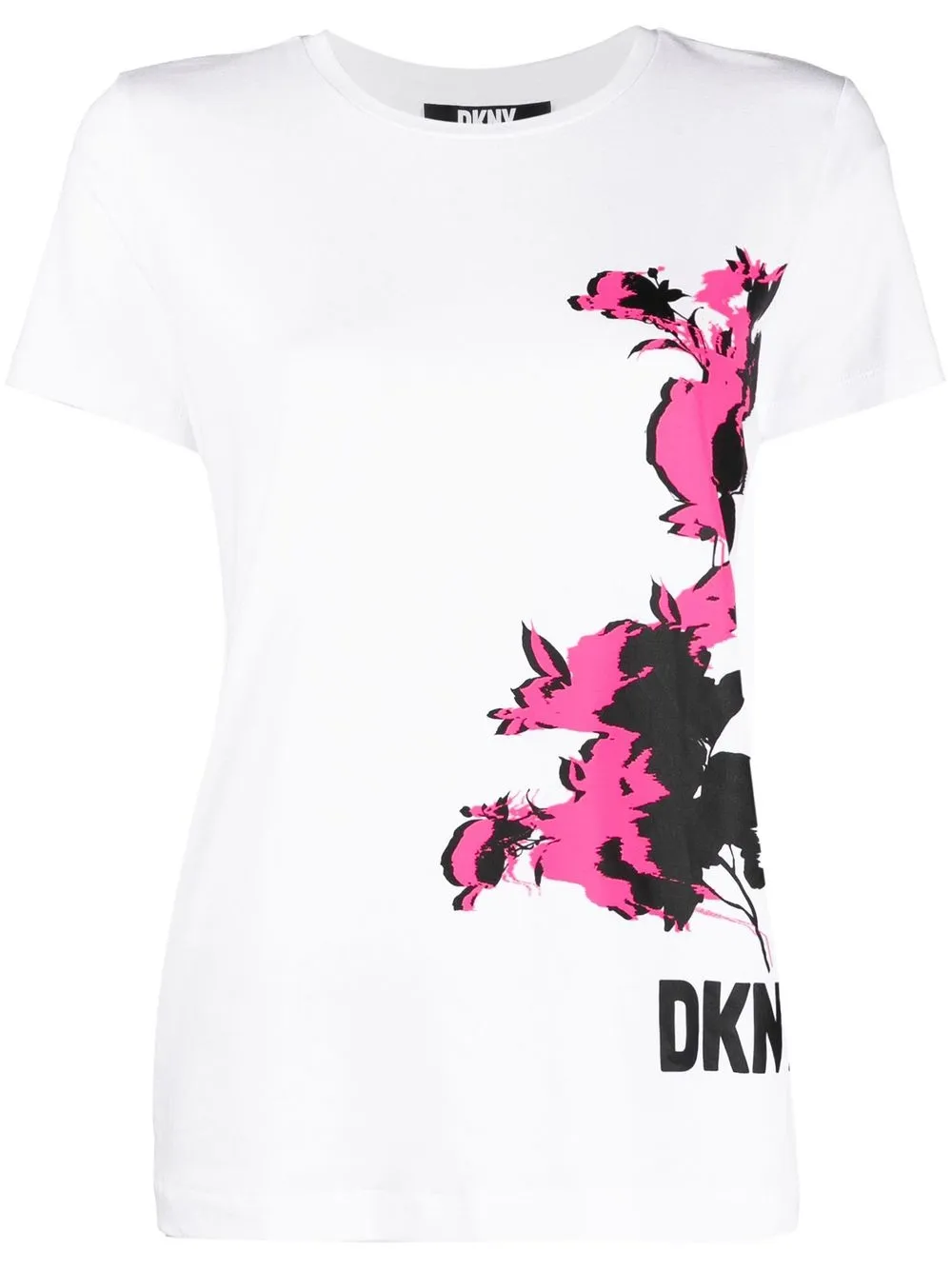 

DKNY playera con logo y estampado floral - Blanco