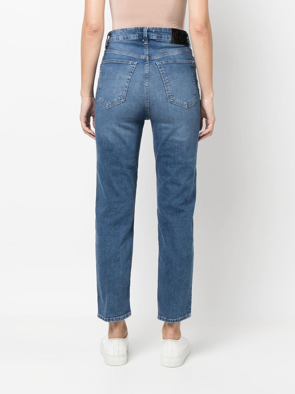 Shop Dkny Straight-leg Faded Jeans In Blue