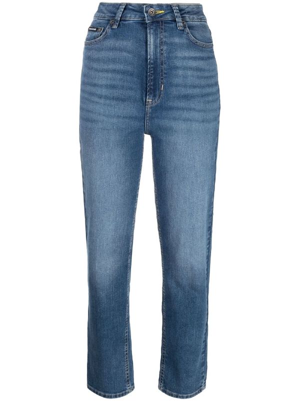 Faded Blue Monogram Patch Jeans - Ready to Wear