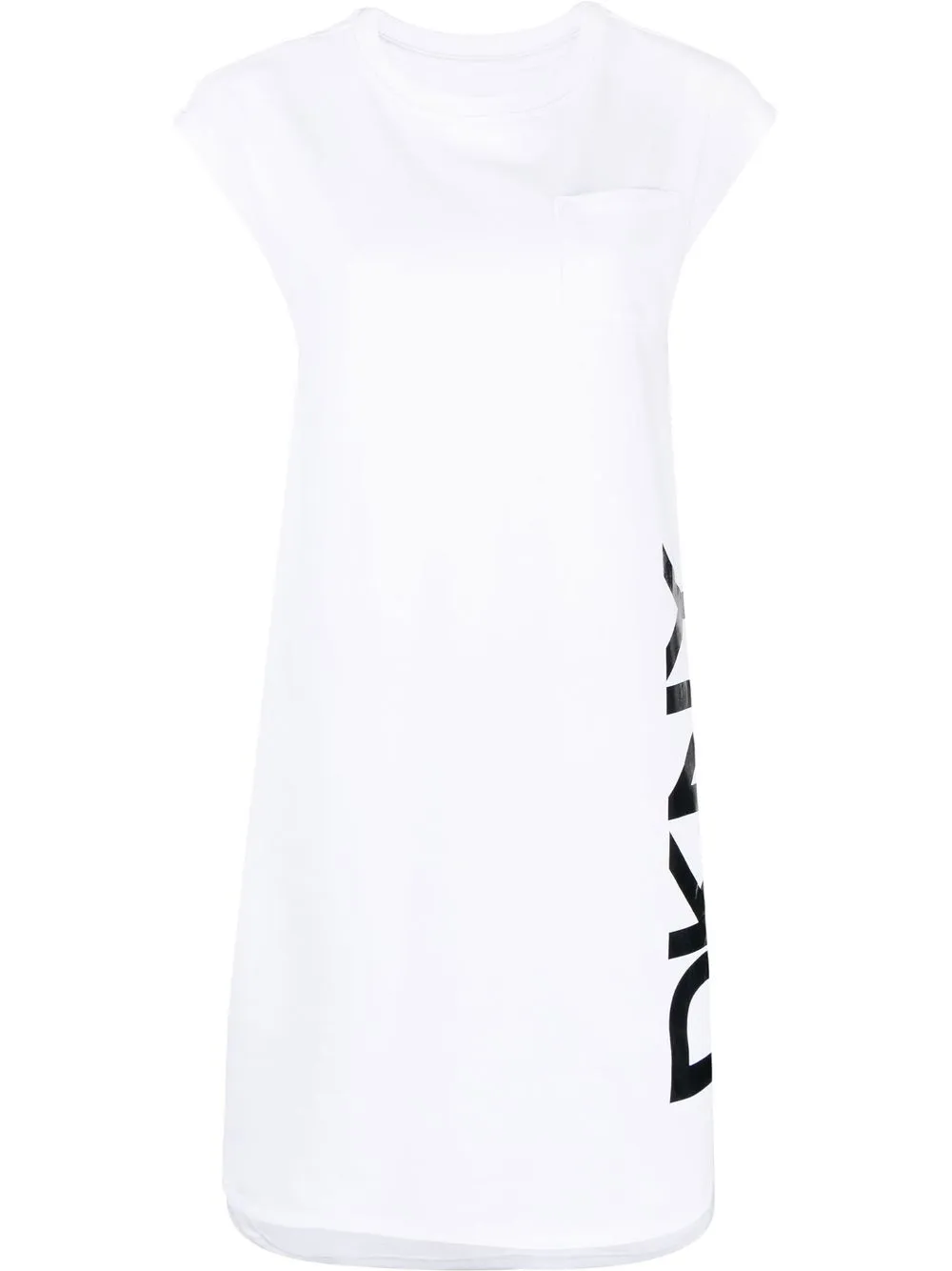 logo-print cap-sleeve dress