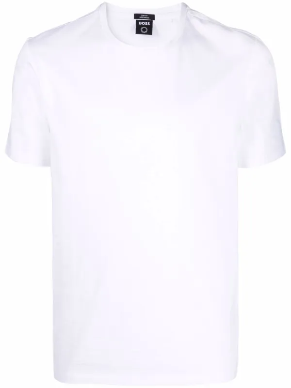 BOSS round-neck short-sleeve T-shirt White FARFETCH PH