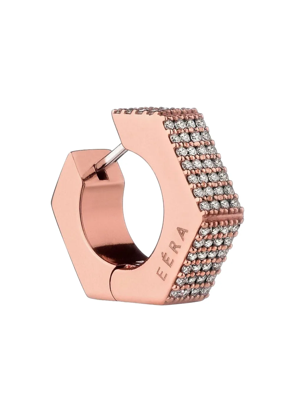 Eéra 18k White Gold Dado Diamonds Single Earring In Pink