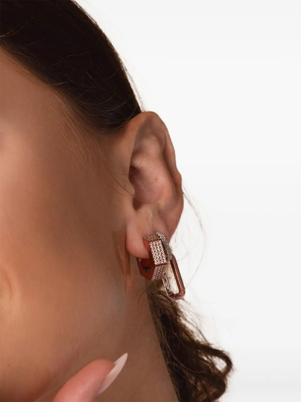 EÉRA 18K white gold Dado diamonds single earring | Pink | Image 1