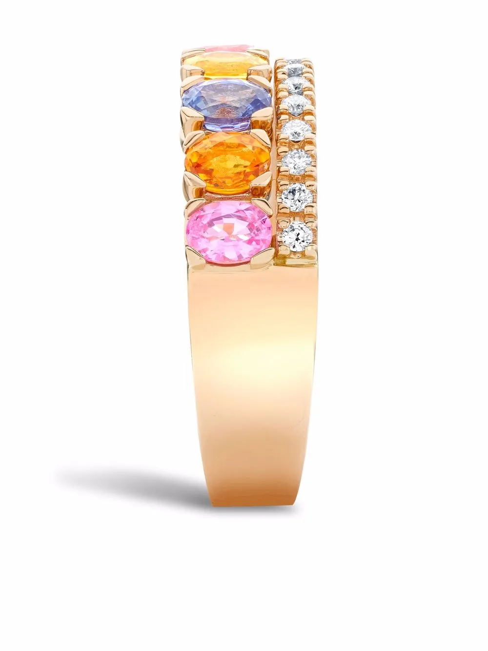  Pragnell 18kt Rainbow Rotgoldring Mit Saphiren   Rosa 