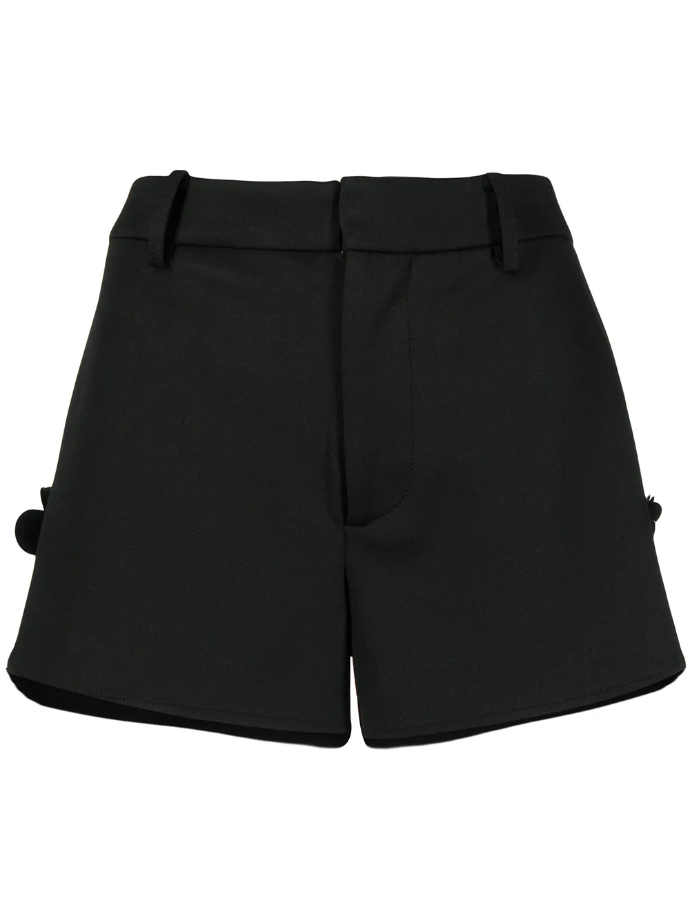 

SHUSHU/TONG shorts con aplique floral - Negro