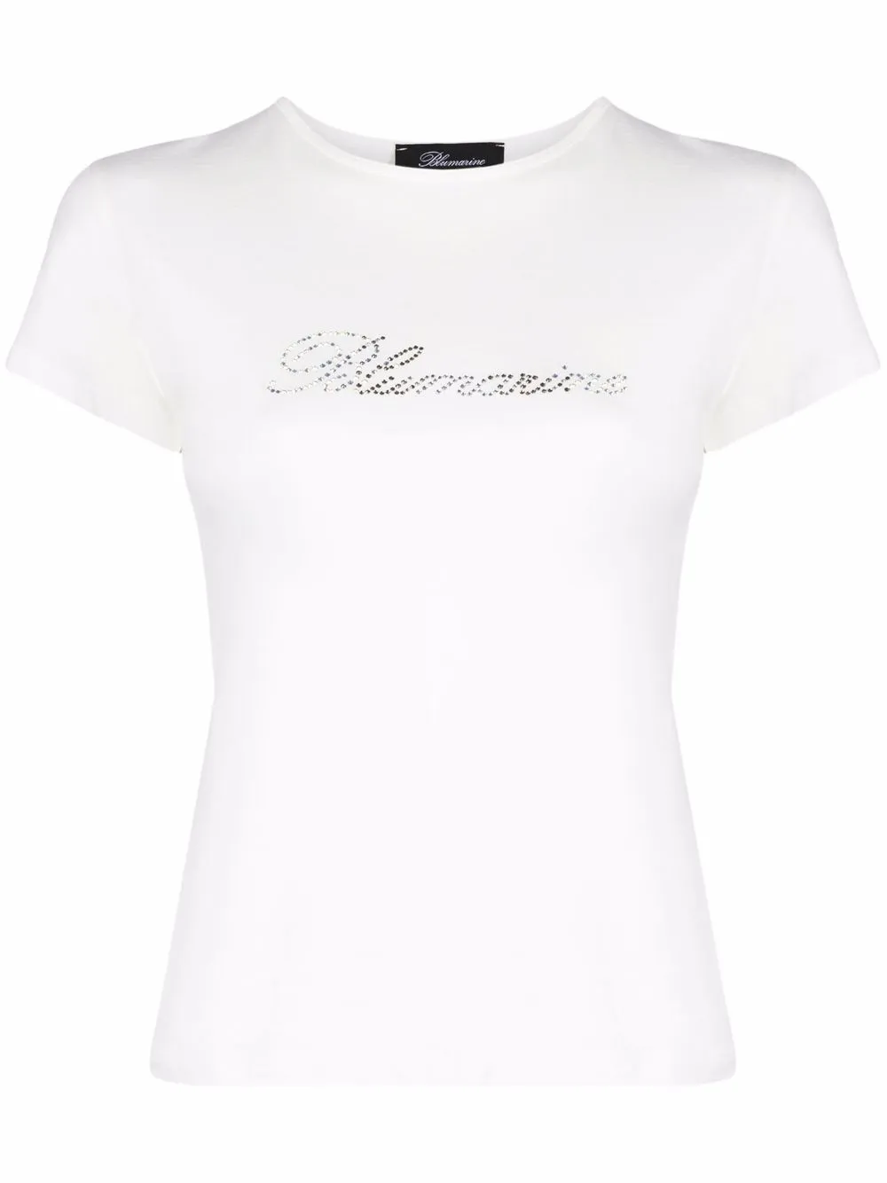 

Blumarine crystal-logo slim T-shirt - White