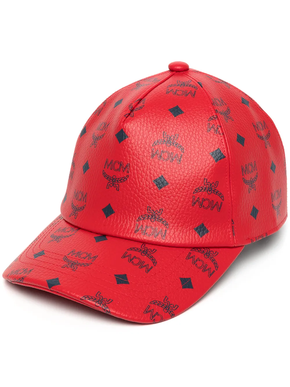 

MCM Visetos monogram print cap - Red