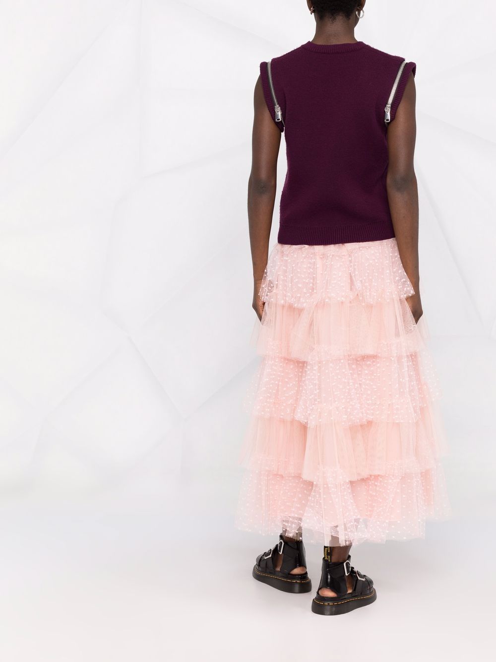 фото Red valentino tiered tulle midi skirt