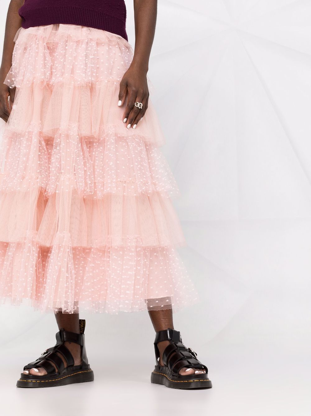 фото Red valentino tiered tulle midi skirt