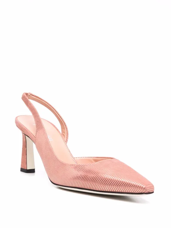 Pollini Striped 75mm Slingback Pumps 