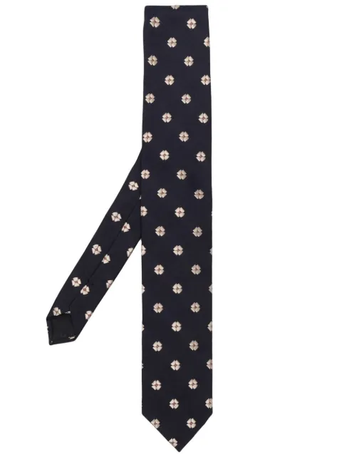 Lardini floral-embroidered silk tie