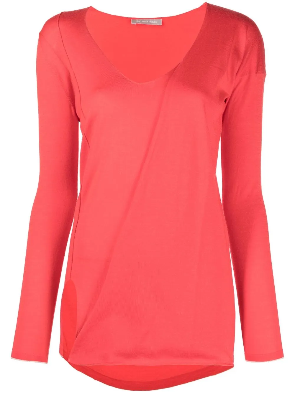 

Antonella Rizza Extra-Fine V-neck top - Red