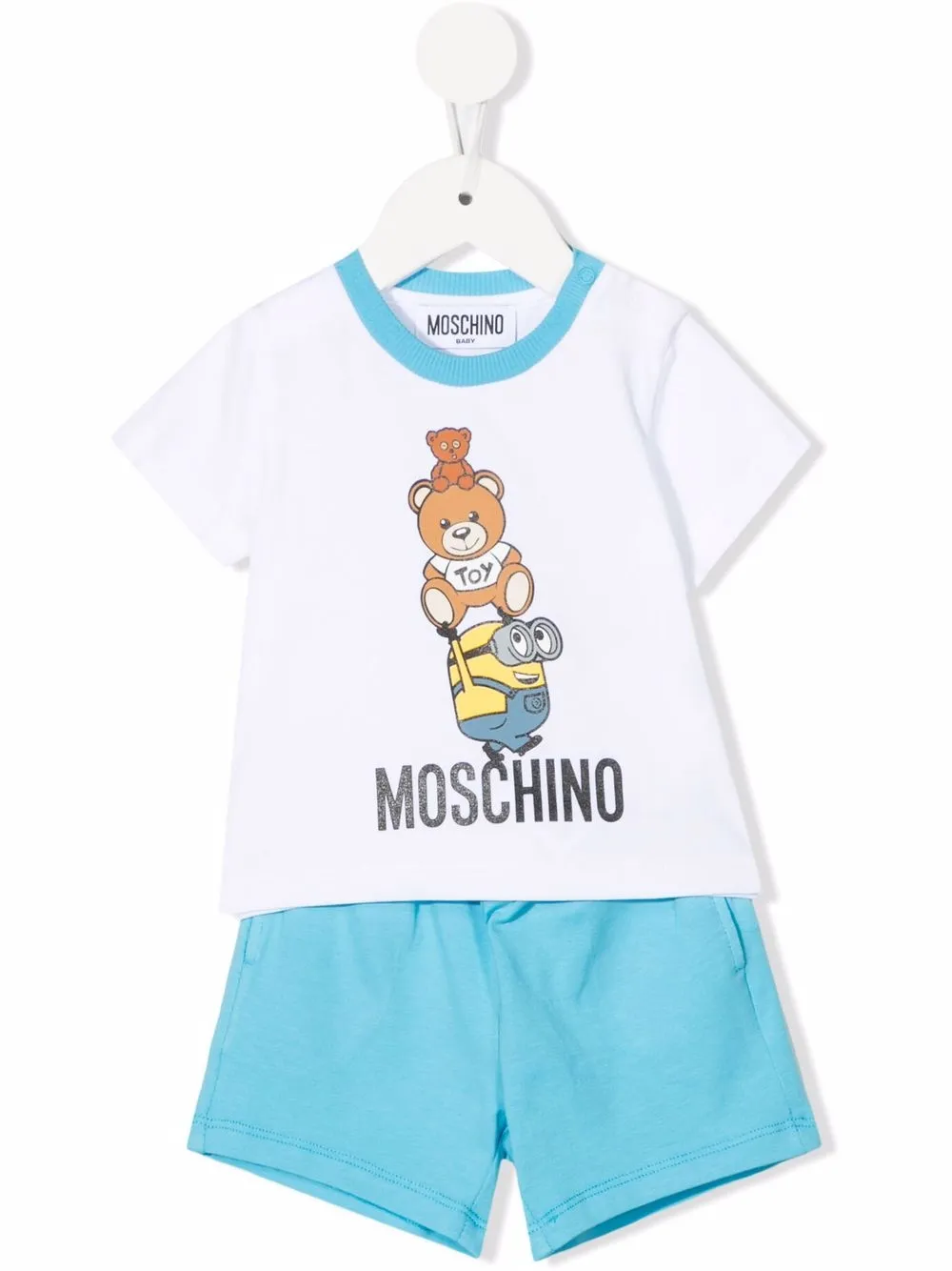 фото Moschino kids комплект из футболки и шортов с логотипом