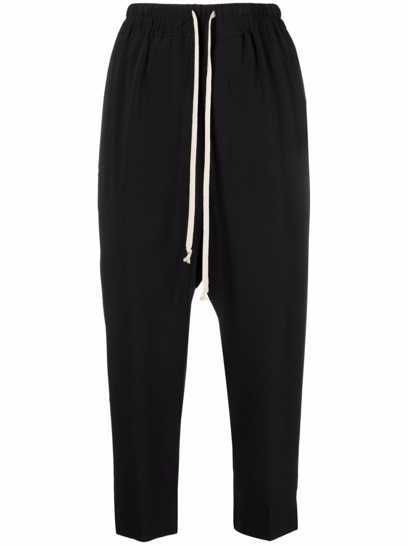 Rick Owens drawstring cropped trousers black | MODES