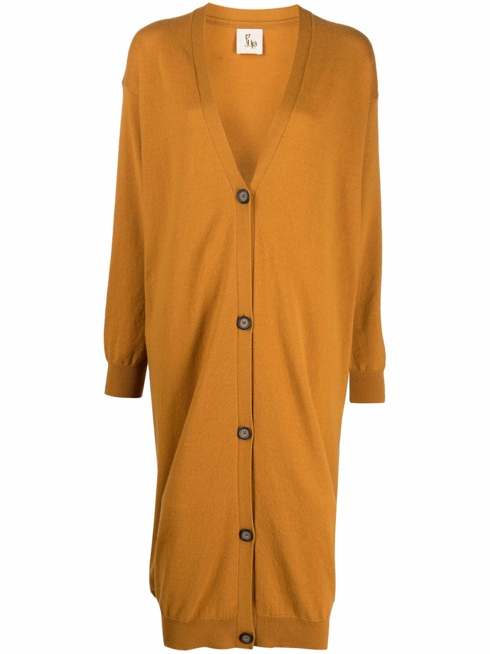 

PAULA V-neck cashmere cardi-coat - Yellow