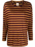 PAULA stripe-print linen T-shirt - Yellow