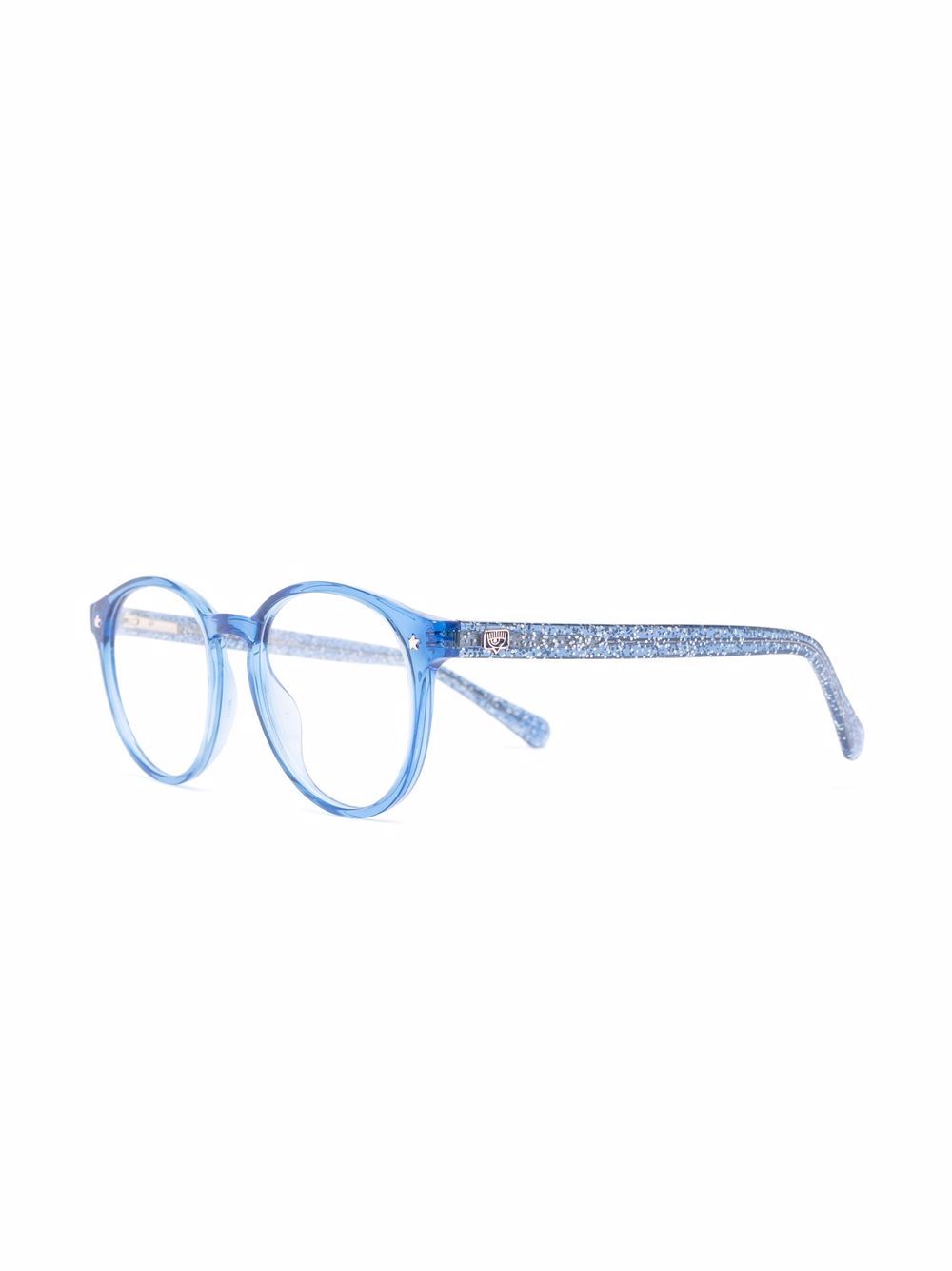 Chiara Ferragni round-frame glitter-detail glasses - Blue