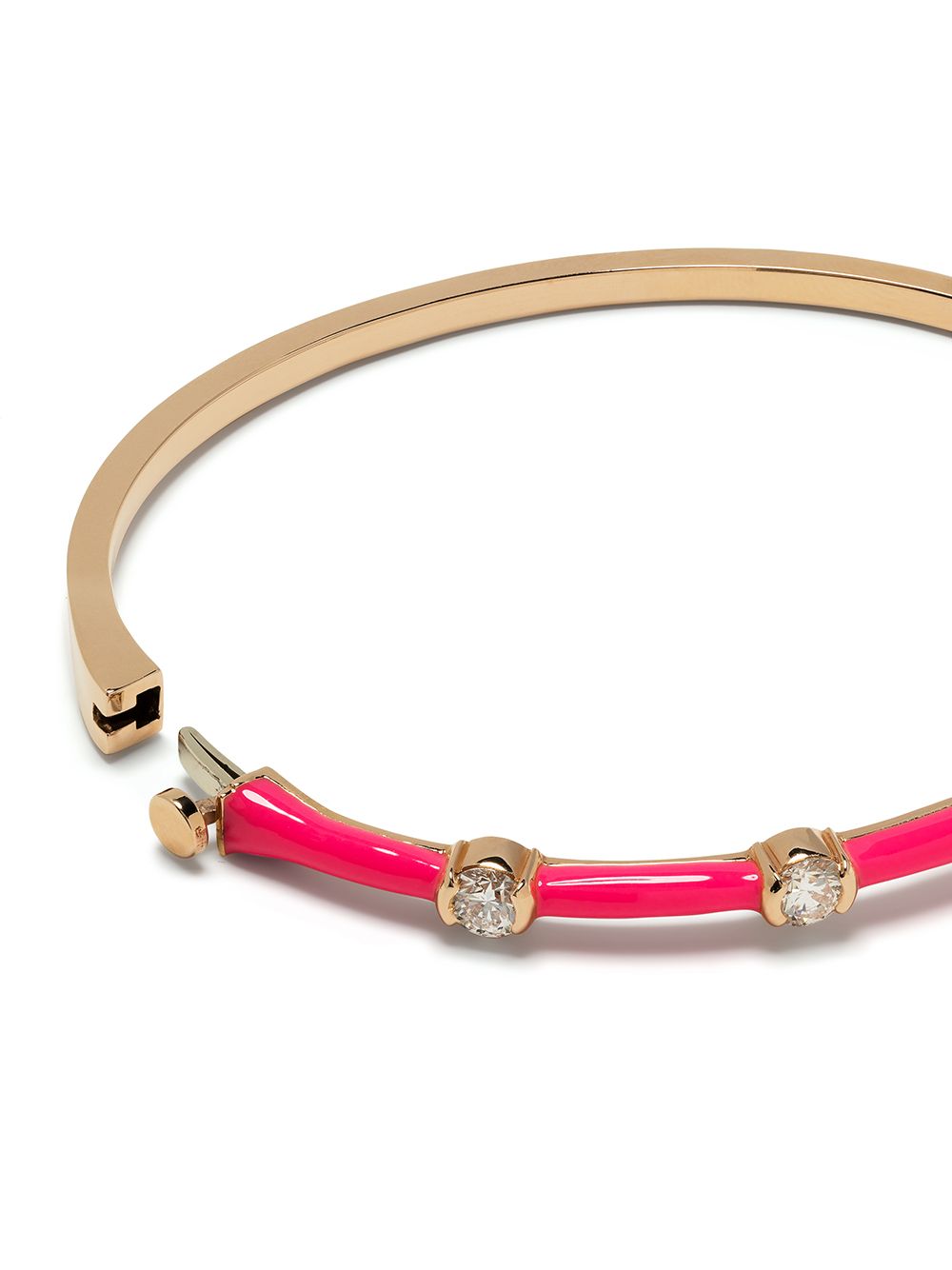 Shop Melissa Kaye 18kt Rose Gold Zea Diamond Bracelet In Pink