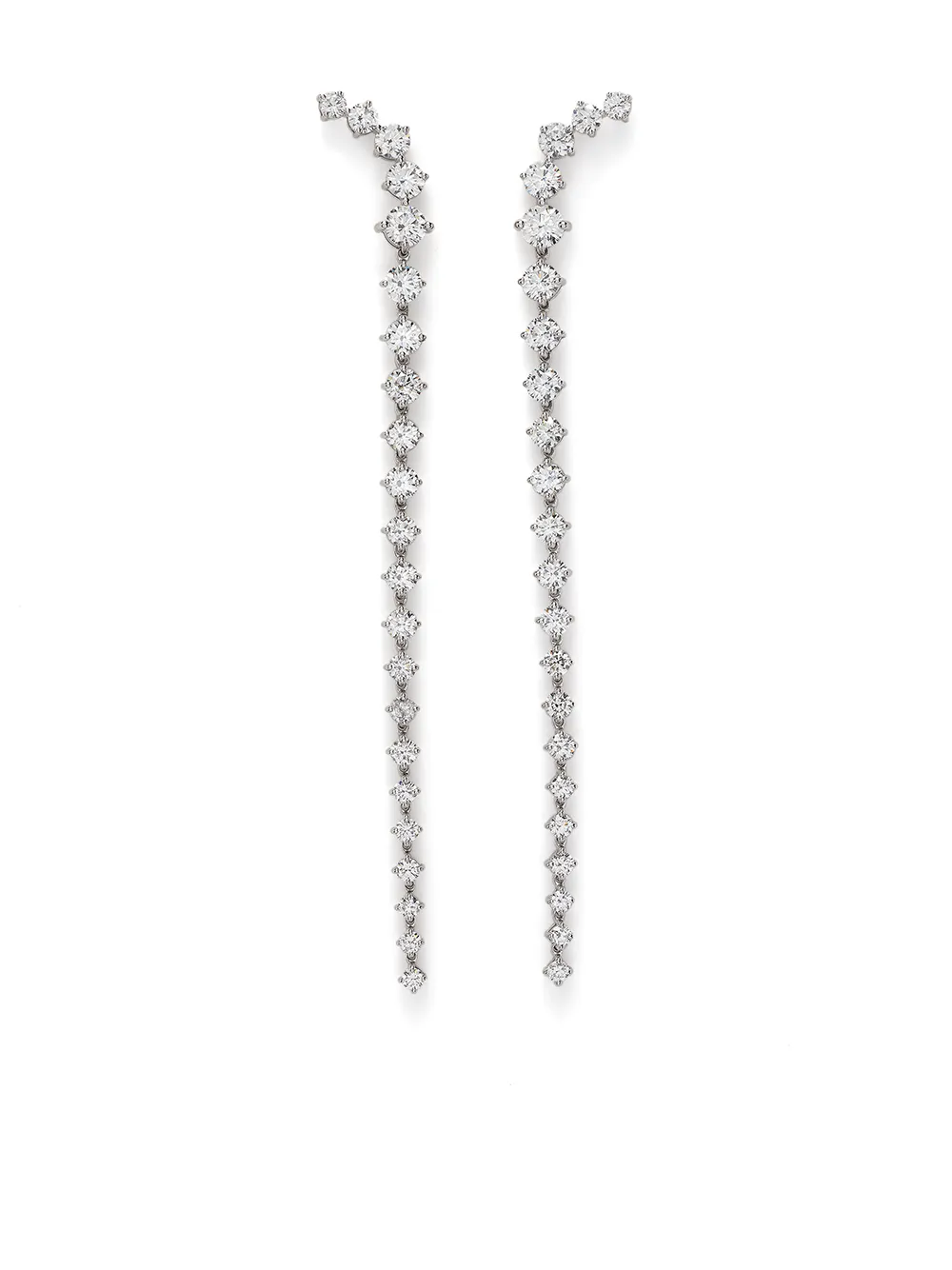 

Melissa Kaye aretes Aria en oro blanco de 18kt con diamantes - Plateado