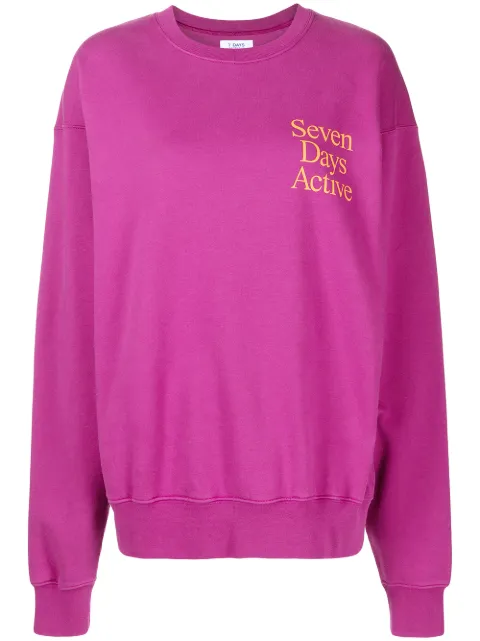 7 DAYS Active logo-print crew neck sweatshirt