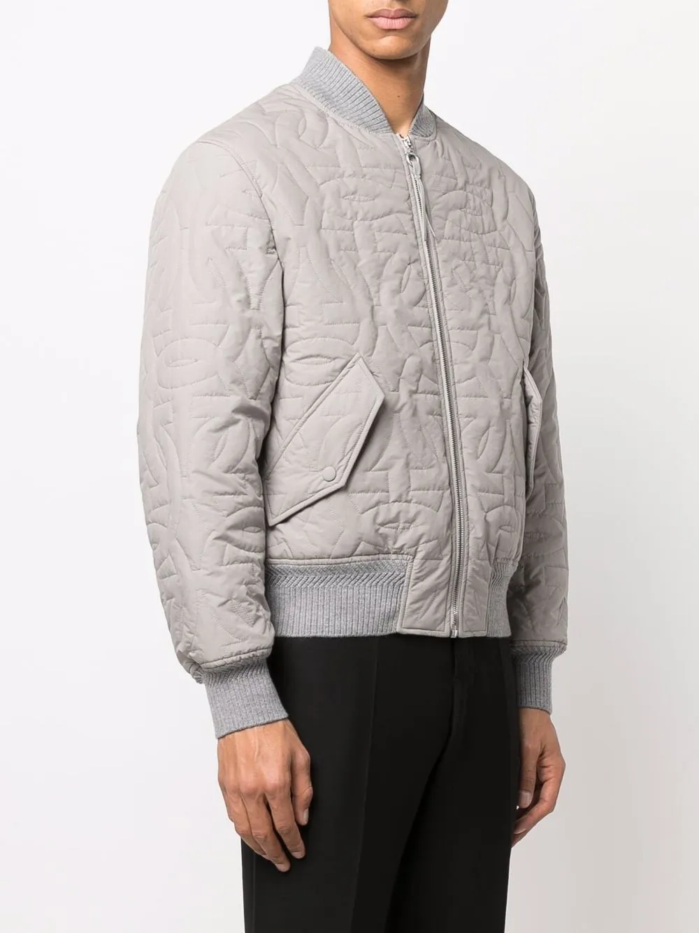  Ferragamo Gancini-logo Bomber Jacket - Grey 