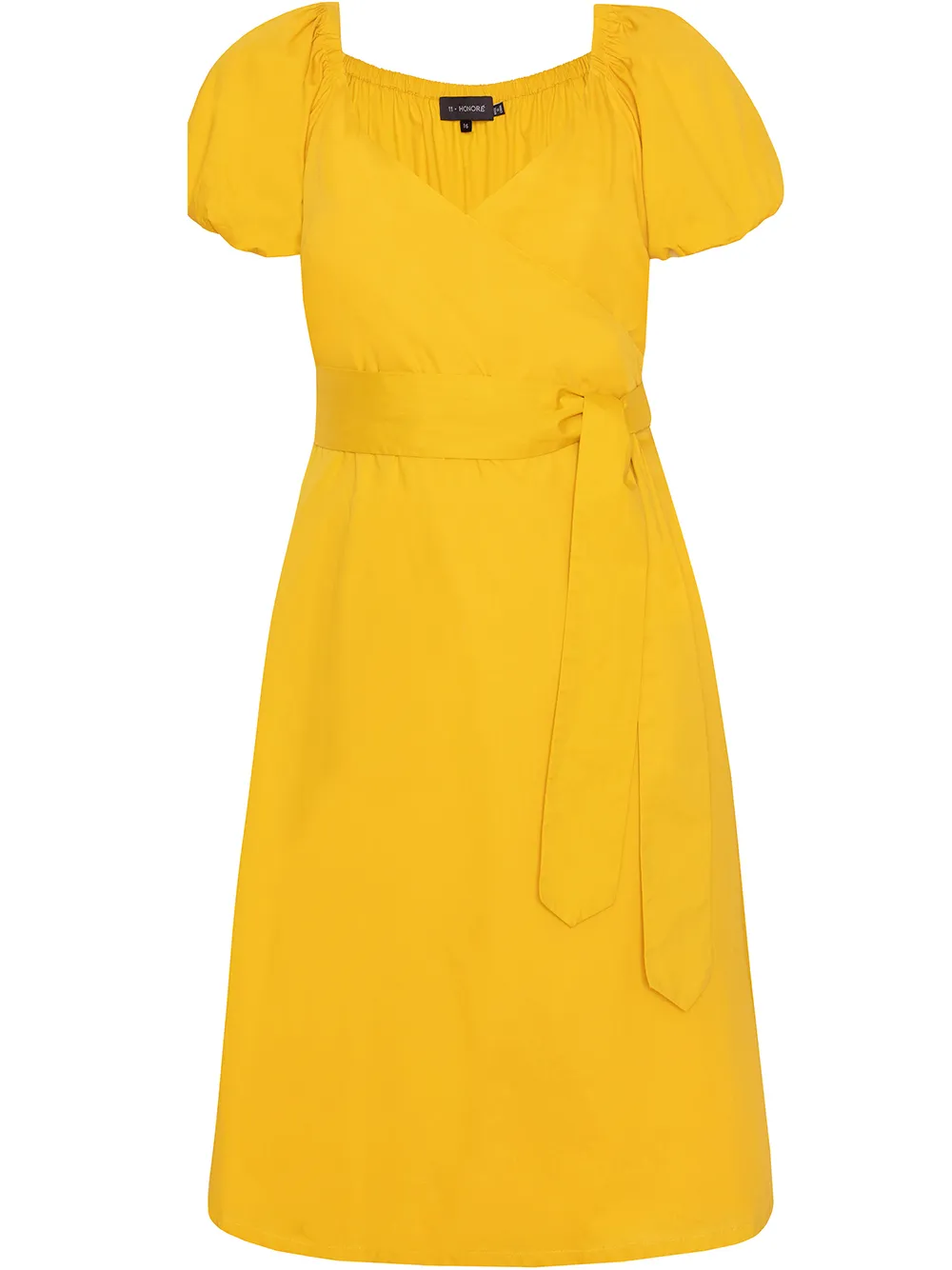 

11 Honoré vestido midi Yasmine - Amarillo