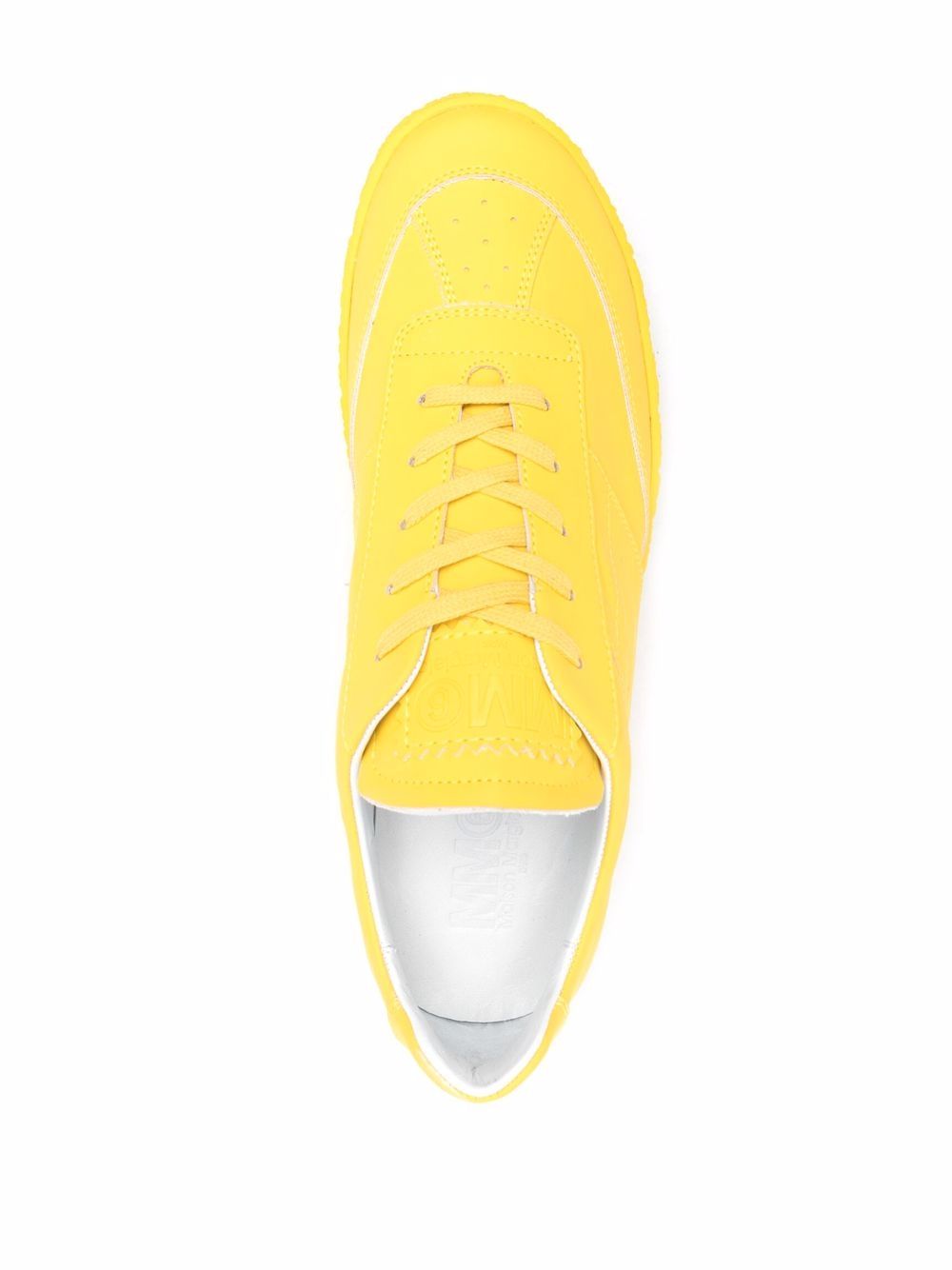 MM6 Maison Margiela embossed-logo tongue sneakers Yellow