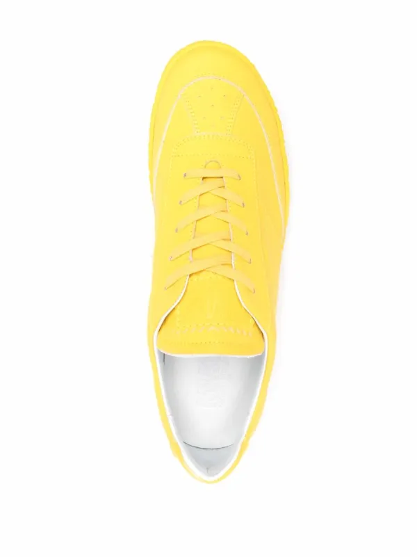 MM6 Maison Margiela embossed-logo Tongue Sneakers | Yellow