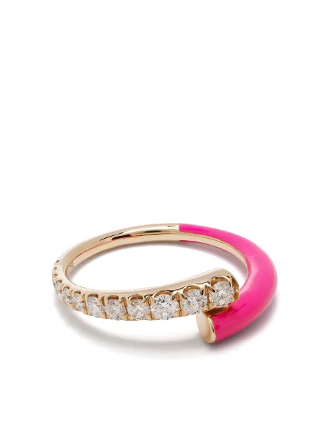 Melissa Kaye anillo Lola en oro rosa de 18kt con diamantes