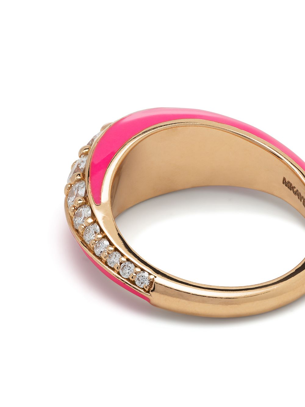 Shop Melissa Kaye 18kt Rose Gold Remi Diamond Ring In Pink
