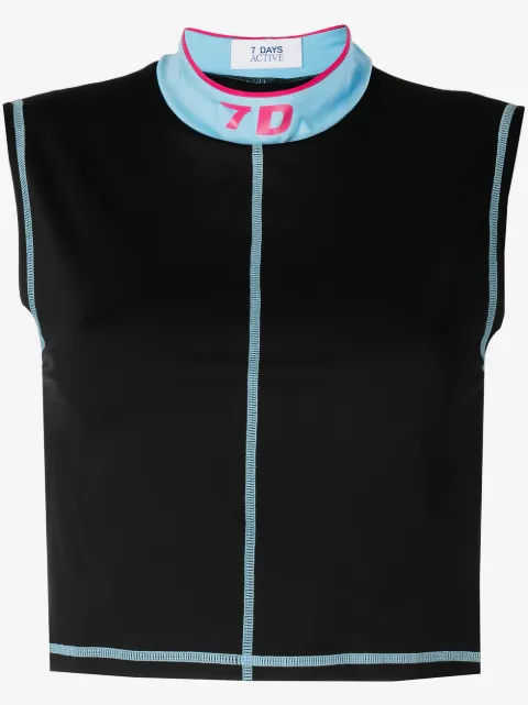7 DAYS Active logo-print sleeveless top
