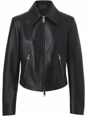 burberry leather jacket womens