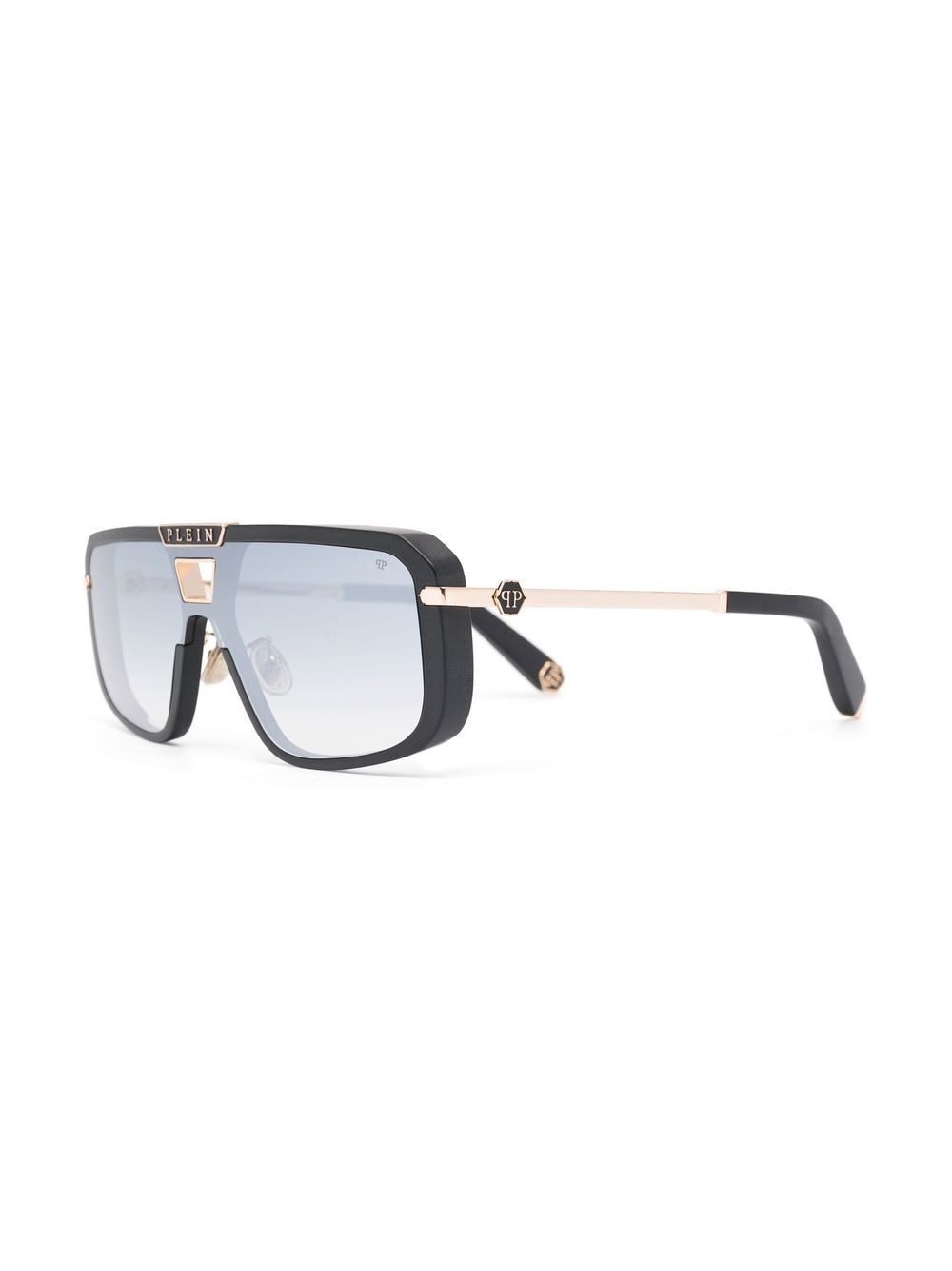 Shop Philipp Plein Square-frame Sunglasses In Gold