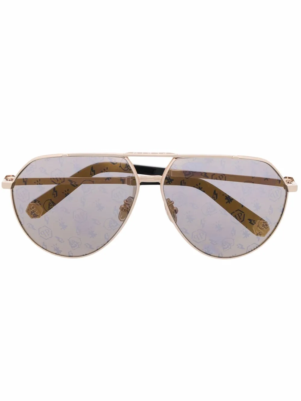 

Philipp Plein Eyewear monogram-lenses pilot-frame sunglasses - Gold