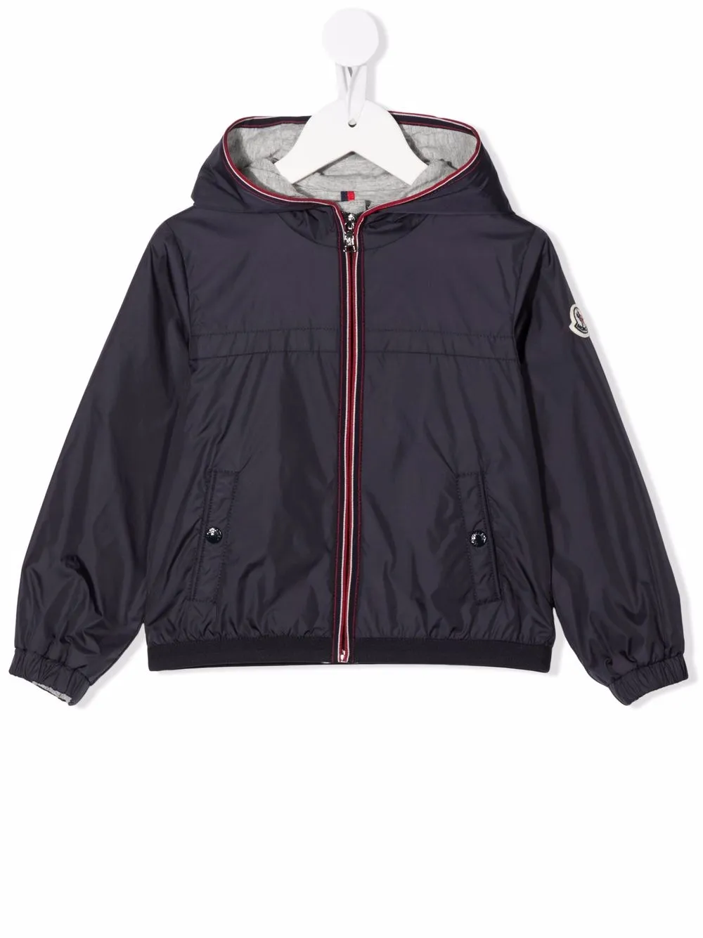 

Moncler Enfant chamarra con capucha y parche del logo - Azul