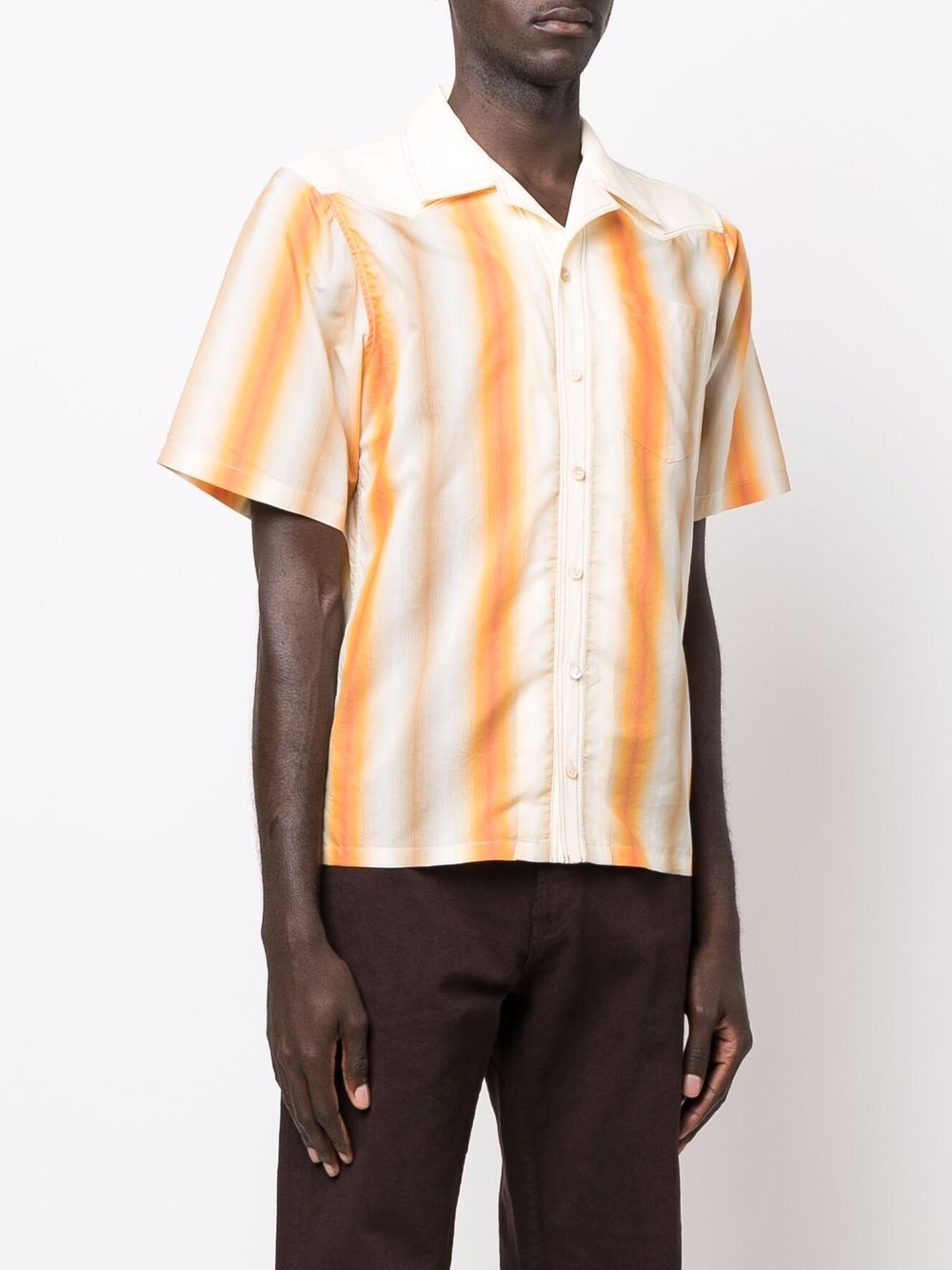 фото Wales bonner stripe-print short-sleeved shirt