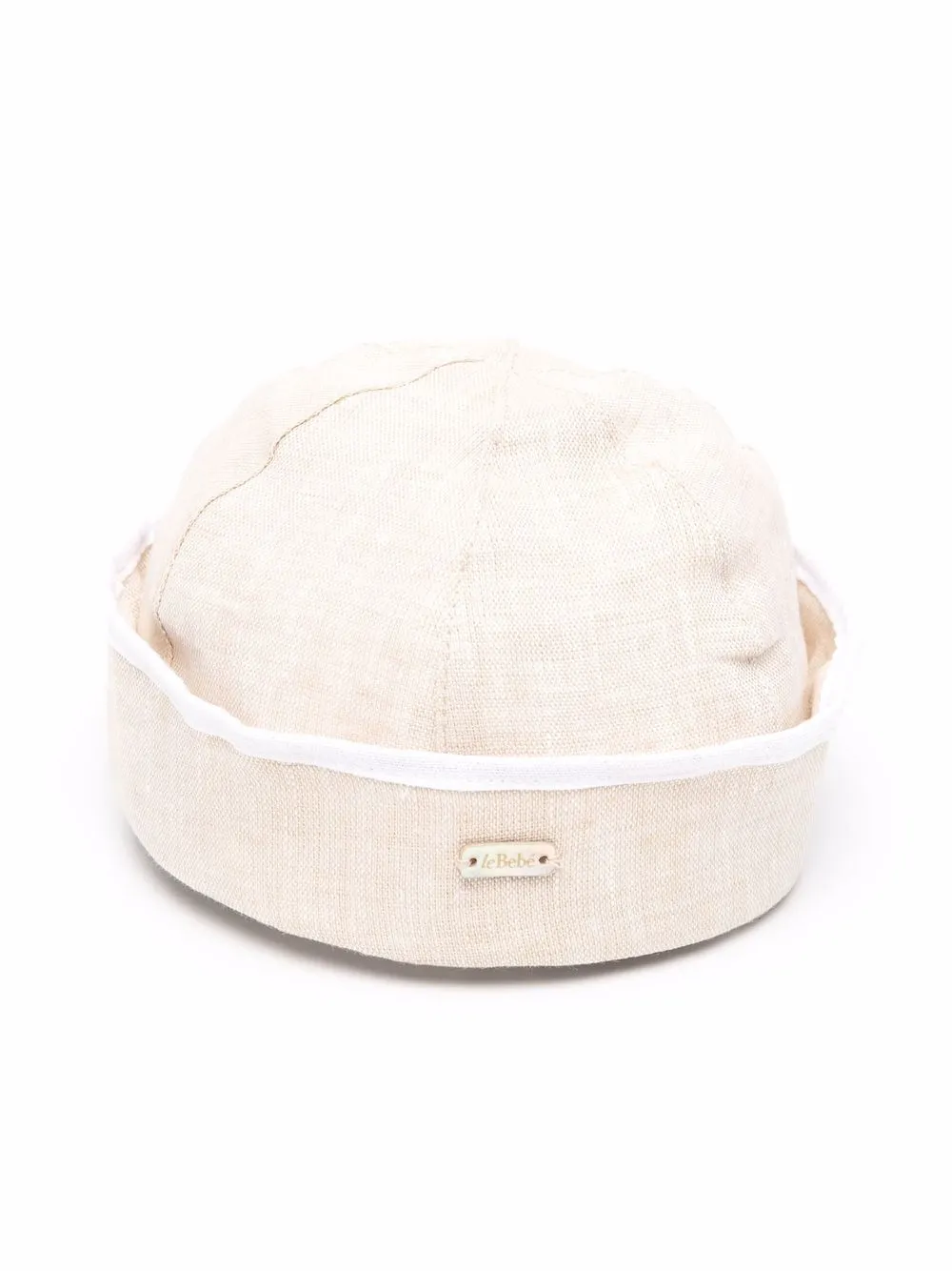

Le Bebé Enfant contrast-trimmed linen hat - Neutrals
