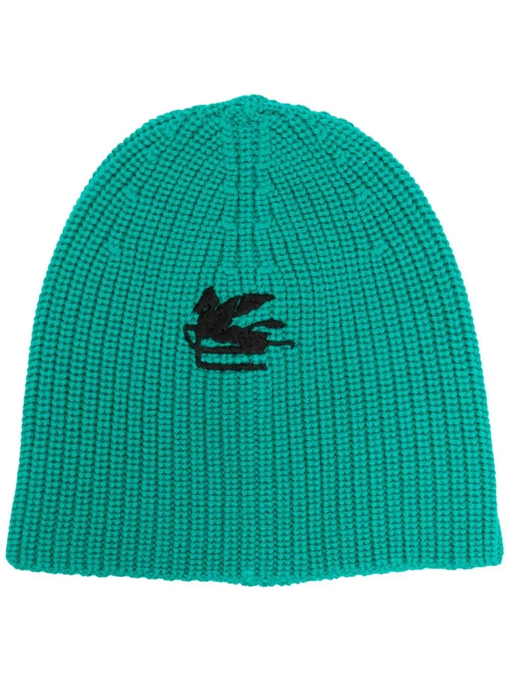 embroidered-logo ribbed beanie