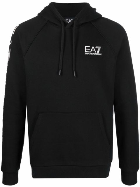 Ea7 Emporio Armani logo-print cotton hoodie Men