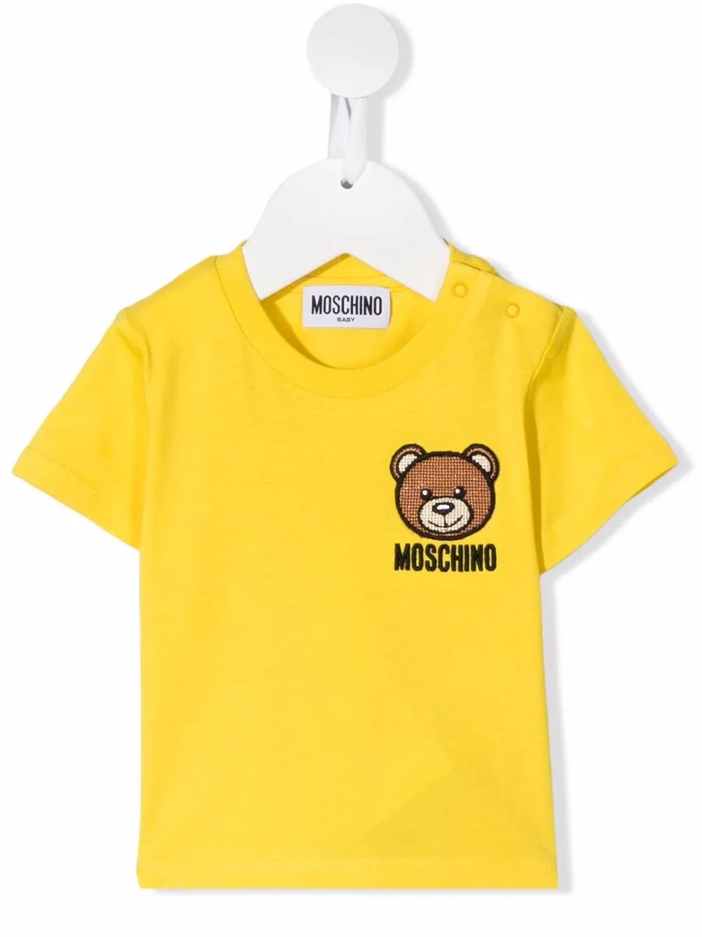 

Moschino Kids playera con bordado Teddy Bear - Amarillo